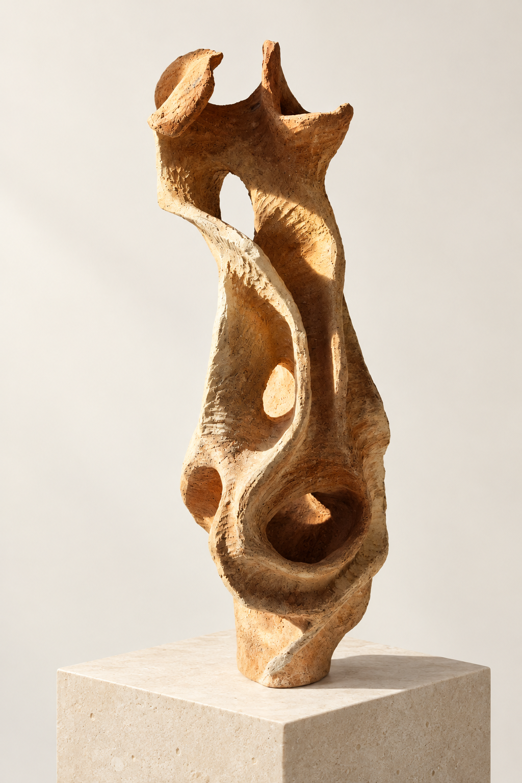 Desert Wave on a pale limestone plinth